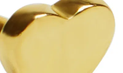 Shop Argento Vivo Sterling Silver Heart Flat Back Single Stud Earring In Gold