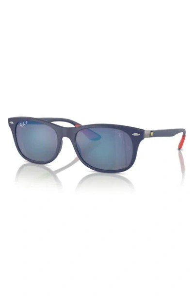 Ray Ban Liteforce 55mm Polarized Square Sunglasses In Matte Blue