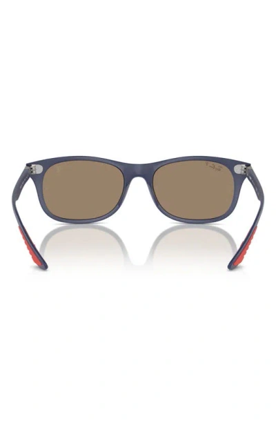 Ray Ban Liteforce 55mm Polarized Square Sunglasses In Matte Blue