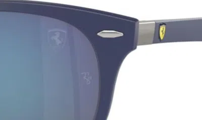 Ray Ban Liteforce 55mm Polarized Square Sunglasses In Matte Blue