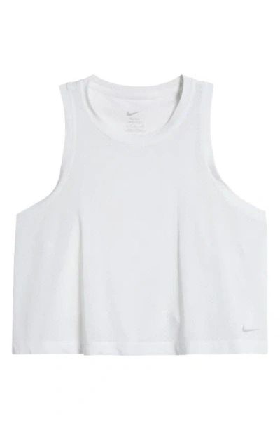 Shop Nike One Classic Breathe Dri-fit Crop Tank In White/ Black