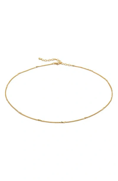 Shop Monica Vinader Twisted Station Chain Choker Necklace In 18ct Gold Vermeil