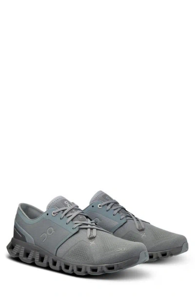 On Men's Cloud X 3 Lace Up Running Sneakers In Mist/ Rock