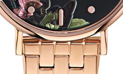 Shop Ted Baker Floral Bracelet Watch In Rose Goldone