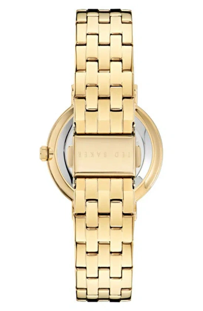 Shop Ted Baker Floral Bracelet Watch In Goldone