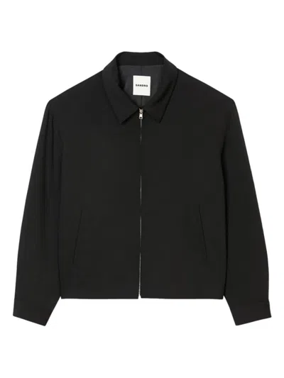 Shop Sandro Men's Zip-up Jacket In Black