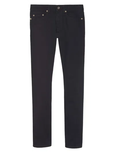 Shop Saint Laurent Men's Slim-fit Jeans In Worn Denim In Worn Black