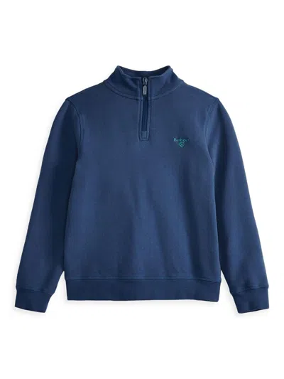 Shop Barbour Little Boy's & Boy's Myles Half-zip Sweatshirt In Navy