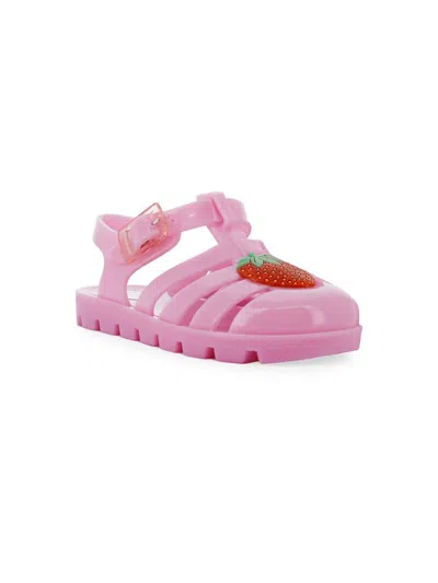 Shop Sophia Webster Little Girl's & Girl's Strawberry Jelly Sandals In Pink Strawberry