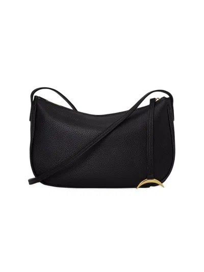 Shop Little Liffner Women's Moon Midi Grained Leather Bag In Black