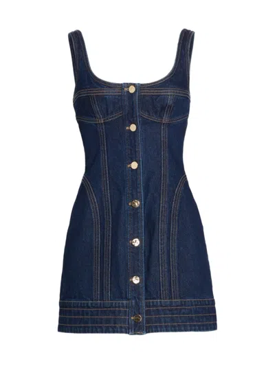 Shop Acler Women's Valleybrook Denim Minidress In Dark Indigo