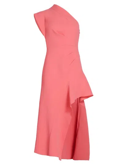 Shop Acler Women's Eddington One-shoulder Midi-dress In Pink Rose