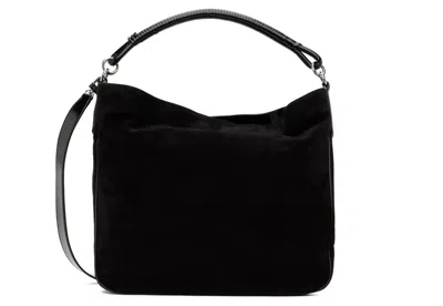 Shop Staud Women's Black Suede Leather Large Hobo Handbag