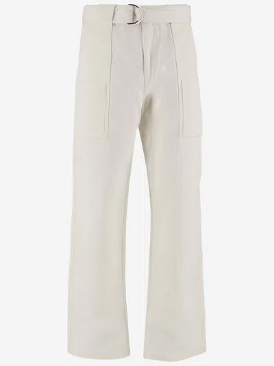 Shop Jw Anderson J.w. Anderson Cotton Pants With Belt In Beige