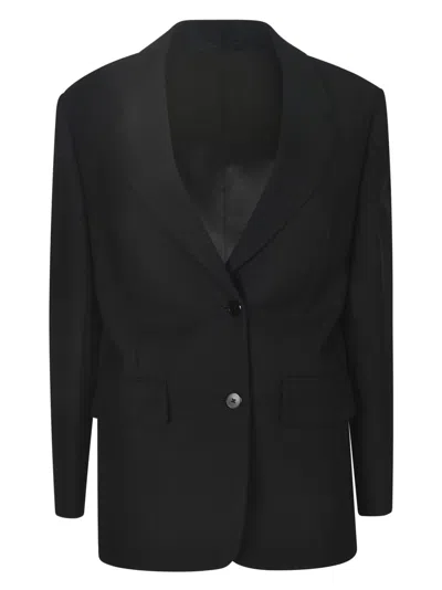 Shop Prada Three-buttoned Blazer In Black