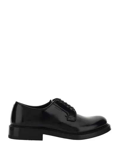 Shop Prada Lace-up Shoes In Black