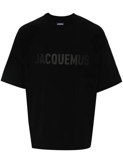 Shop Jacquemus Typo T-shirt In Black