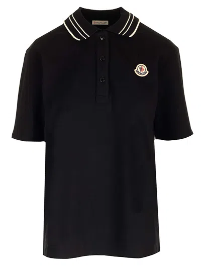 Shop Moncler Classic Fit Polo Shirt In Black