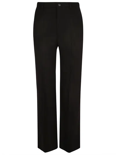 Shop Balenciaga Long Straight Trousers In Black