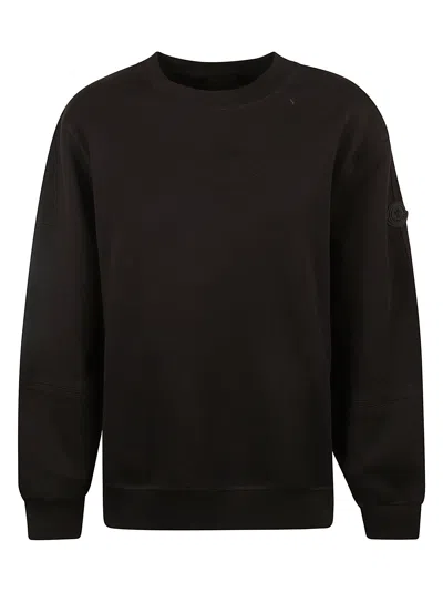 Shop Moncler Logo Patched Rib Sweatshirt In Black