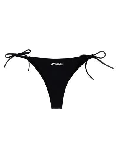Shop Vetements Logo Bikini Briefs In Black