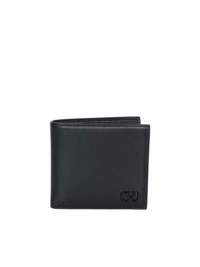 Shop Valentino Mini Vlogn Black Bi-fold Wallet