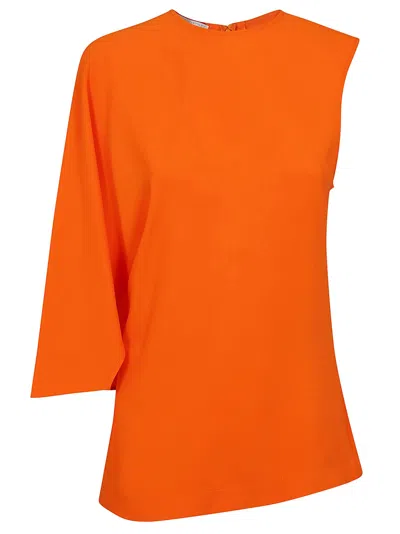 Shop Stella Mccartney One Shoulder Top In Bright Orange