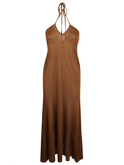 Shop Tom Ford Off-shoulder Long Dress In Bronze