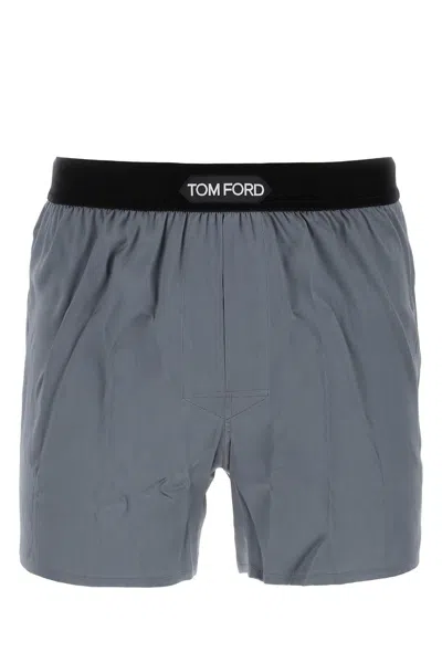 Shop Tom Ford Dark Grey Satin Boxer