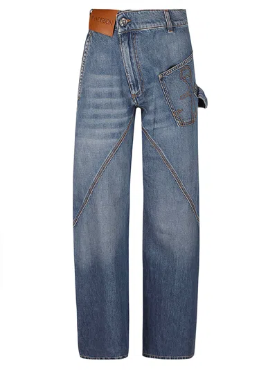 Shop Jw Anderson J.w. Anderson Twisted Workwear Jeans In Light Blue