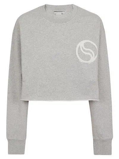 Stella Mccartney Stella Mc Cartney 's Wave' Grey Organic Cotton Sweatshirt In Light Grey Melange