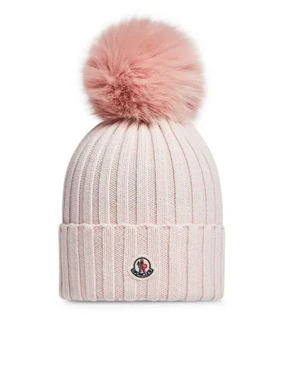Shop Moncler Hat In Light Pink