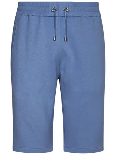 Shop Balmain Shorts In Light Blue
