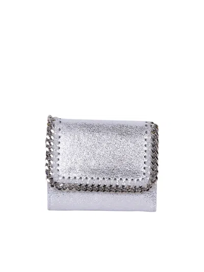 Shop Stella Mccartney Falabella Silver Wallet In Metallic