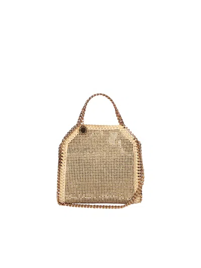 Shop Stella Mccartney Falabels Tiny Crystal Gold Bag In Metallic