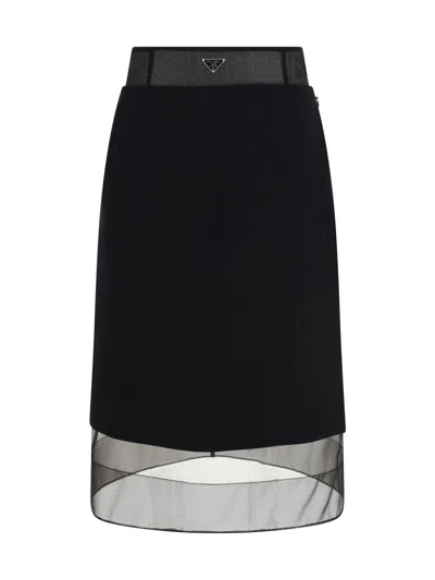 Shop Prada Skirt In Nero