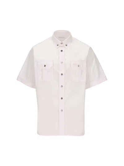 Shop Prada Short-sleeved Button-up Shirt In Petalo