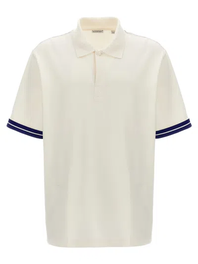 Shop Burberry Ekd Polo Shirt In White