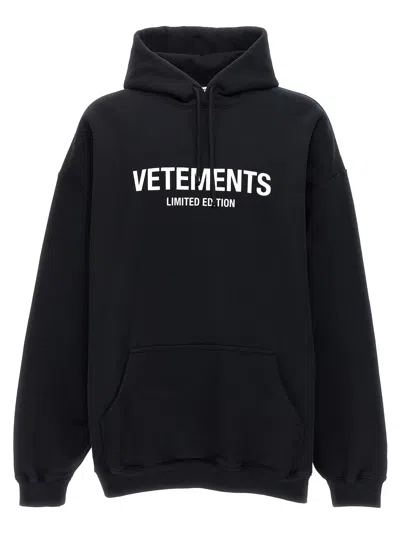 Shop Vetements Limited Edition Logo Hoodie In White/black