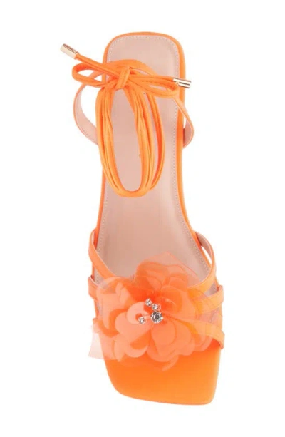 Shop Fashion To Figure Blossom Ankle Tie Sandal In Neon Orange