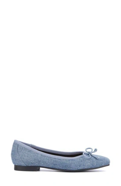 Shop New York And Company Paulina Ballet Flat In Denim