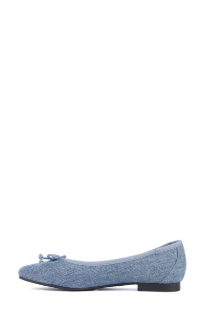 Shop New York And Company Paulina Ballet Flat In Denim