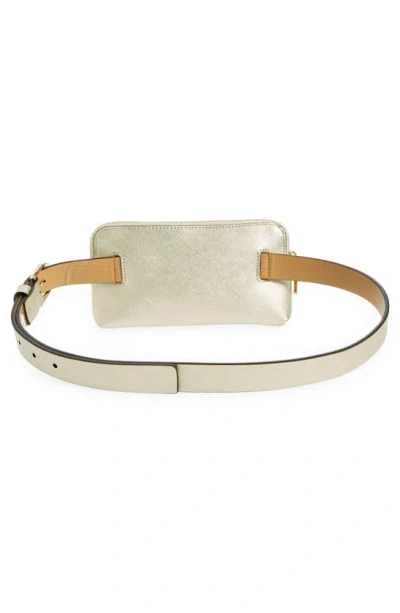Shop Kate Spade Logo Belt Bag In Gold / Pale Polished Gold
