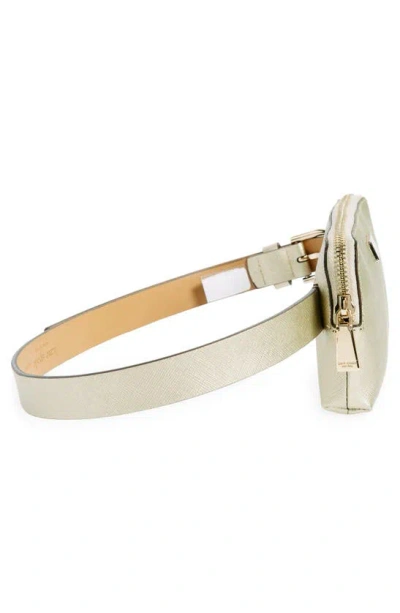 Shop Kate Spade Logo Belt Bag In Gold / Pale Polished Gold