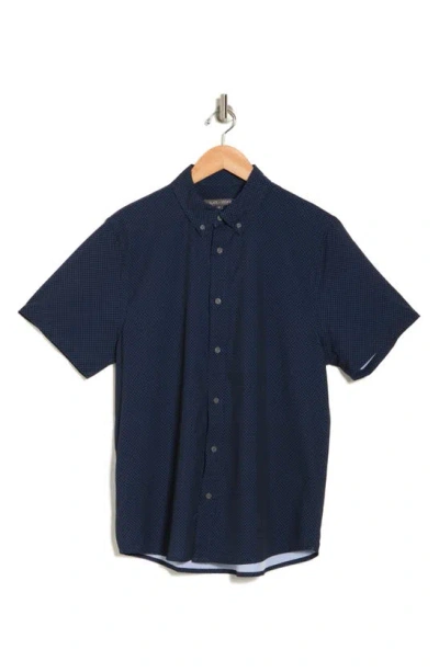 Shop Slate & Stone Short Sleeve Shirt In Navy Pindot