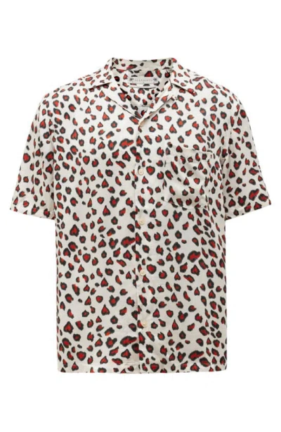 Shop Allsaints Romantik Short Sleeve Button-up Shirt In Off White