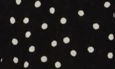 Shop Bobeau Print Ruffle Blouse In Black/ Ivory Dot