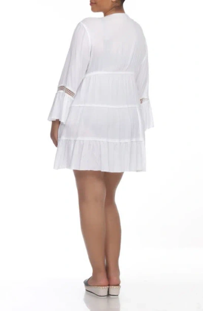 Boho Me Tiered Tie Front Cover-up Duster In White
