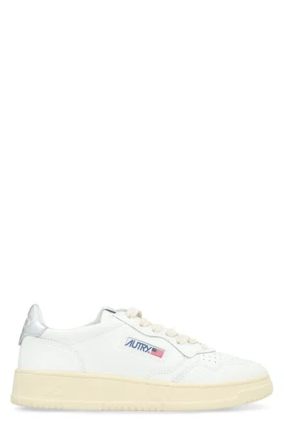 Shop Autry Medalist Leather Low-top Sneakers In White