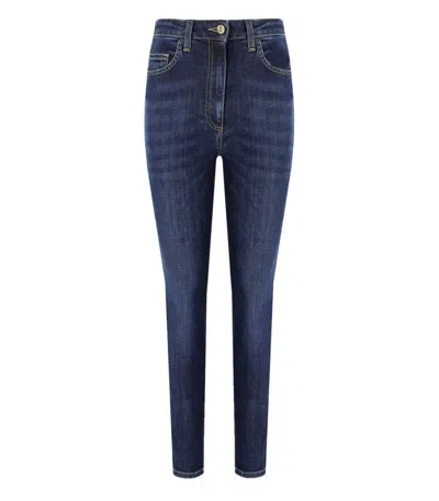 Shop Elisabetta Franchi Vintage Blue Skinny Fit Jeans